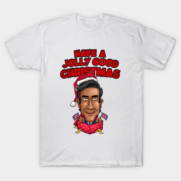 Rishi Sunak Have A Jolly Good Christmas T-Shirt by Takeda_Art